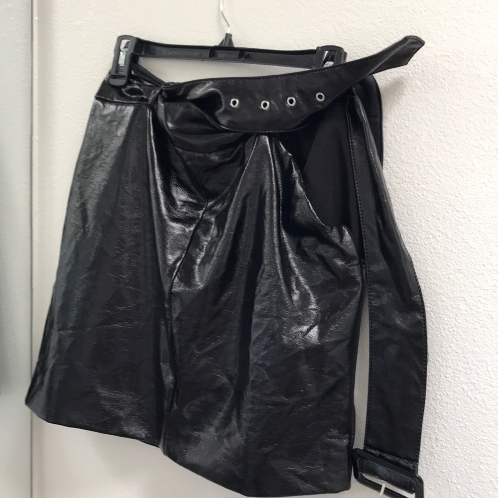 Black leather skirt